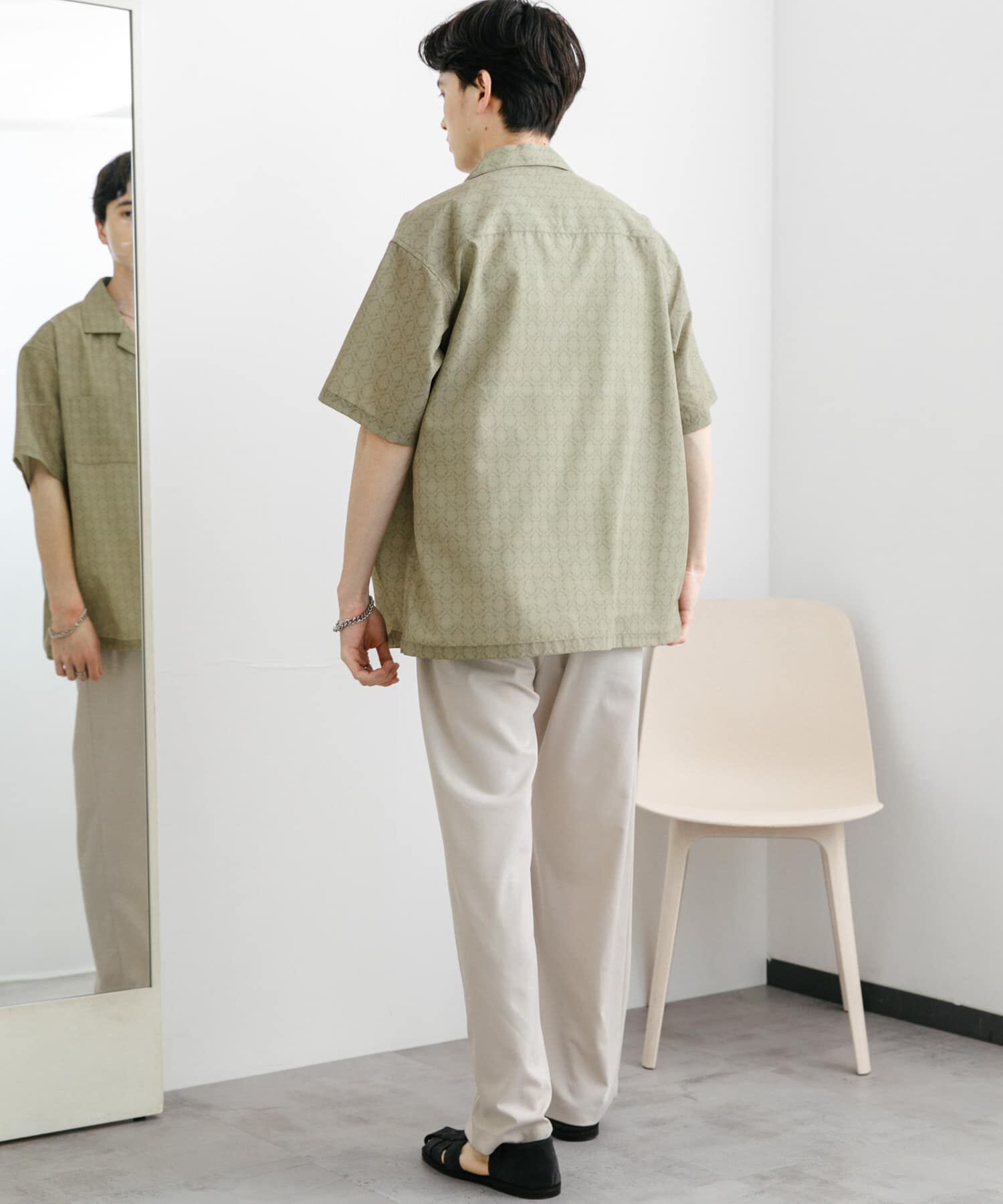 SENSE OF PLACE by URBAN RESEARCH「ダマスクオープンカラーショートスリーブシャツ」|シャツ・ブラウス|