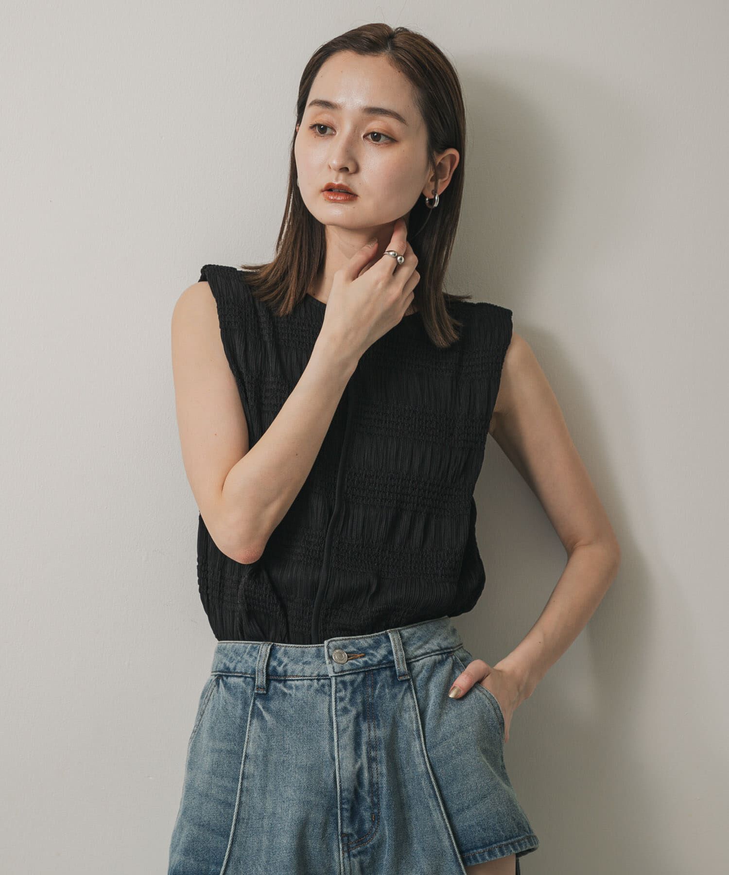 SENSE OF PLACE by URBAN RESEARCH「シャーリングパイピングカットトップ」|Tシャツ・カットソー|