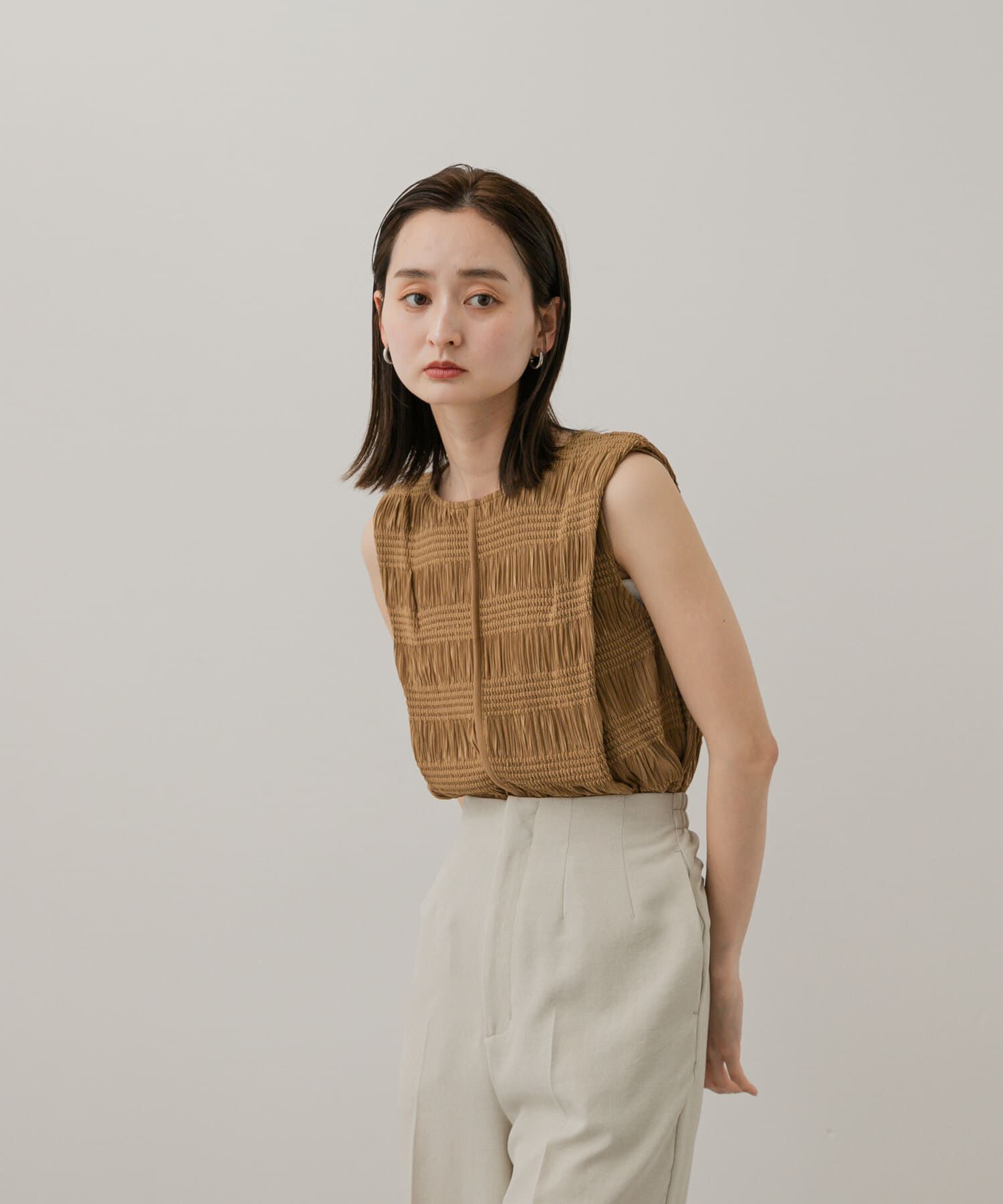 SENSE OF PLACE by URBAN RESEARCH「シャーリングパイピングカットトップ」|Tシャツ・カットソー|