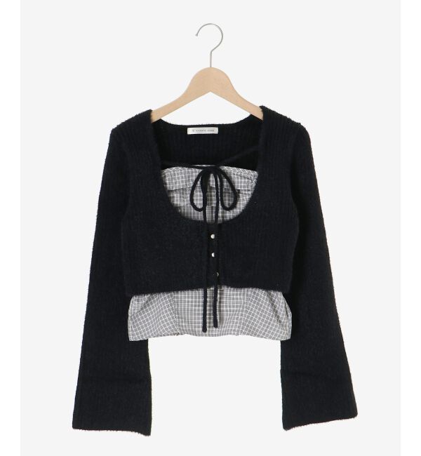  「キャミ&times;シャギーショートカーデセット」|カーディガン|
