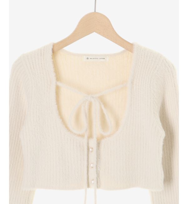  「キャミ&times;シャギーショートカーデセット」|カーディガン|