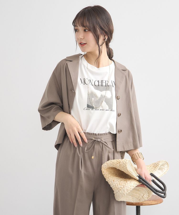 earth music&ecology「リラックスシャツジャケット / リネン混」|テーラードジャケット|