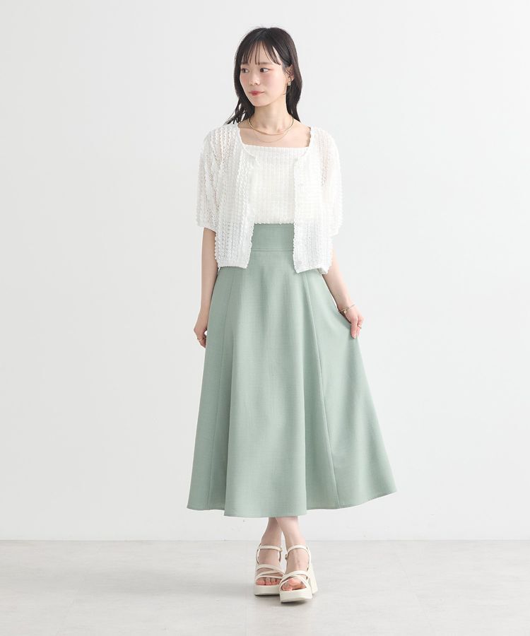 earth music&ecology「バックレースアップスカート」|フレア|