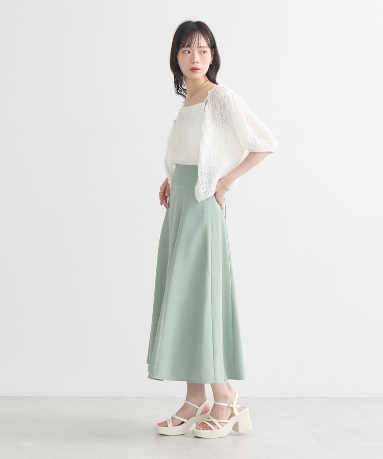 earth music&ecology「バックレースアップスカート」|フレア|