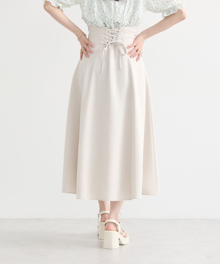 earth music&ecology「バックレースアップスカート」|フレア|