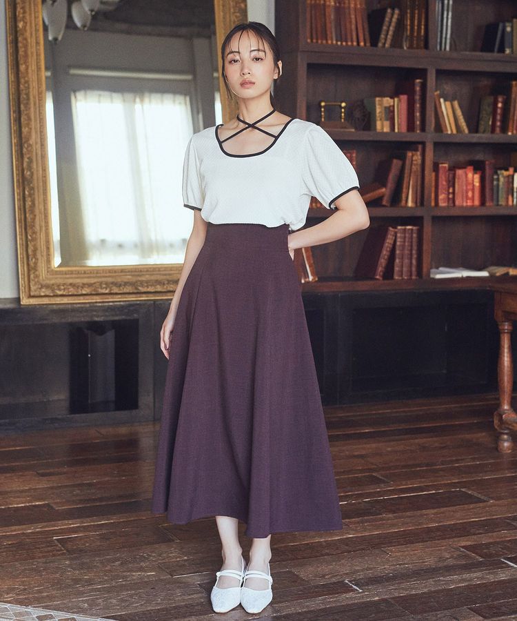 earth music&ecology「マルチウェイ配色リボンカットプルオーバー」|Tシャツ・カットソー|