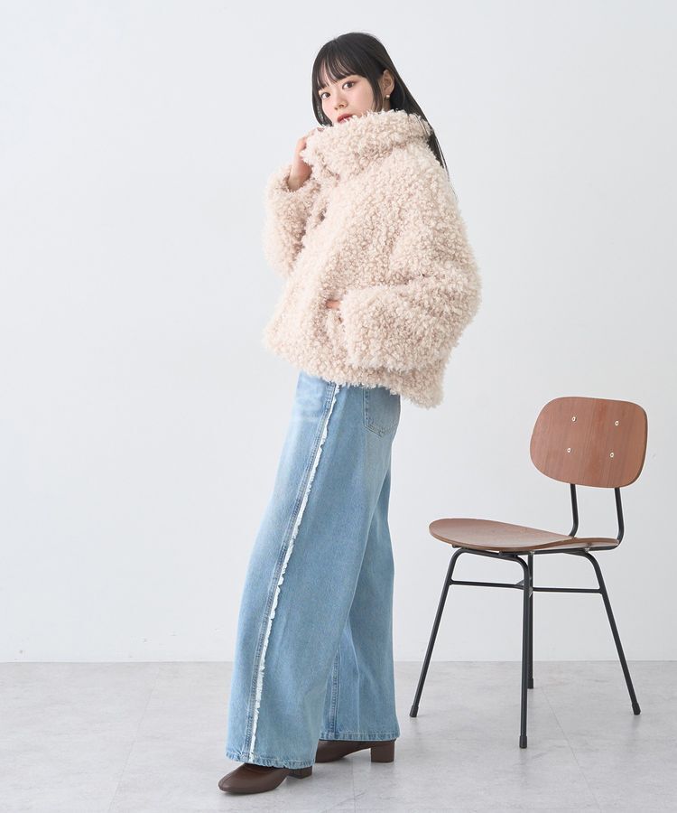 earth music&ecology「ワイドフリンジデニムパンツ」|デニム|