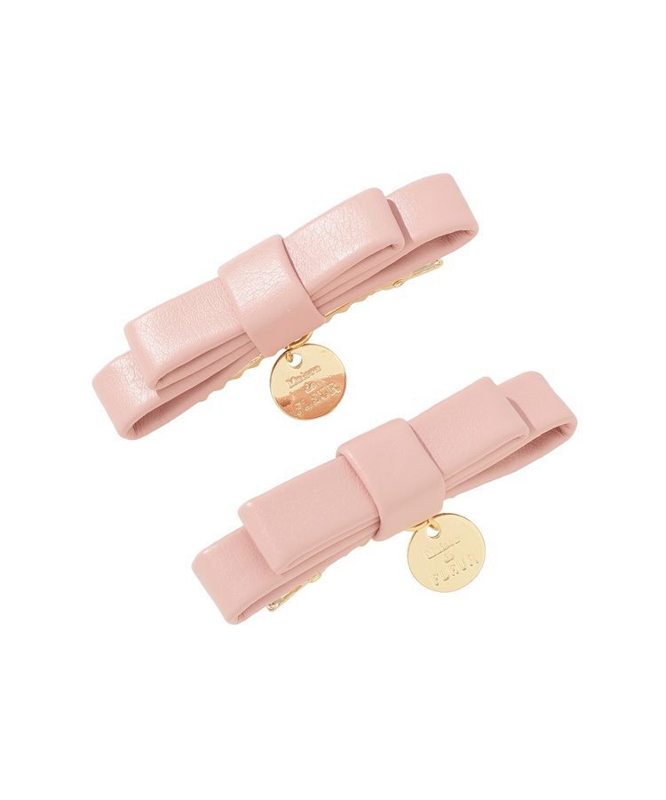 Maison de FLEUR「【2個セット】フェイクレザーリボンクリップセット」|その他|