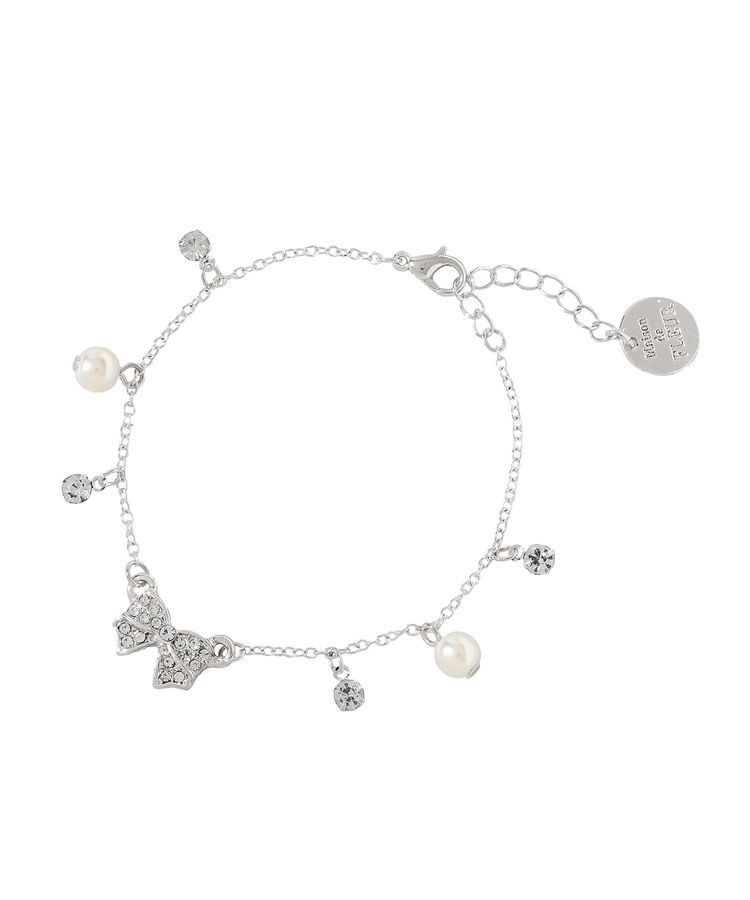 Maison de FLEUR「【サイズ調節可】リボンパールブレスレット」|ブレスレット・バングル|