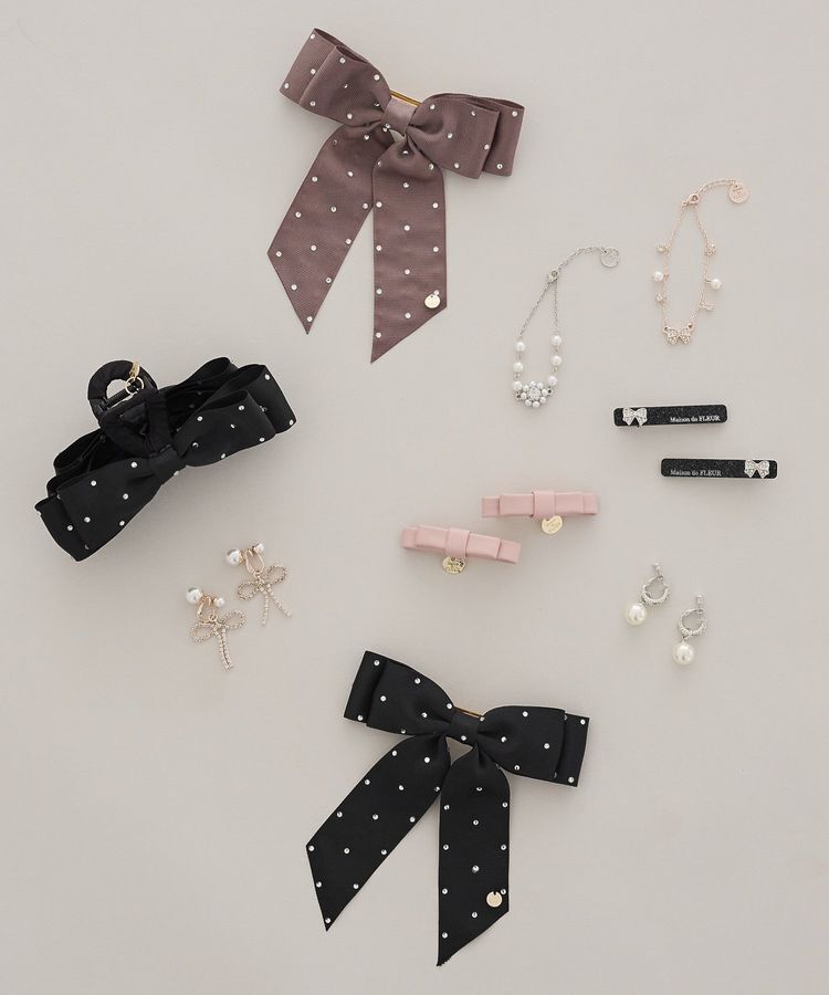 Maison de FLEUR「【サイズ調節可】リボンパールブレスレット」|ブレスレット・バングル|