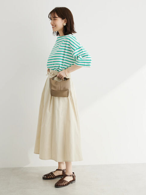  「ボーダーボートネック7分袖プルオーバー」|Tシャツ・カットソー|