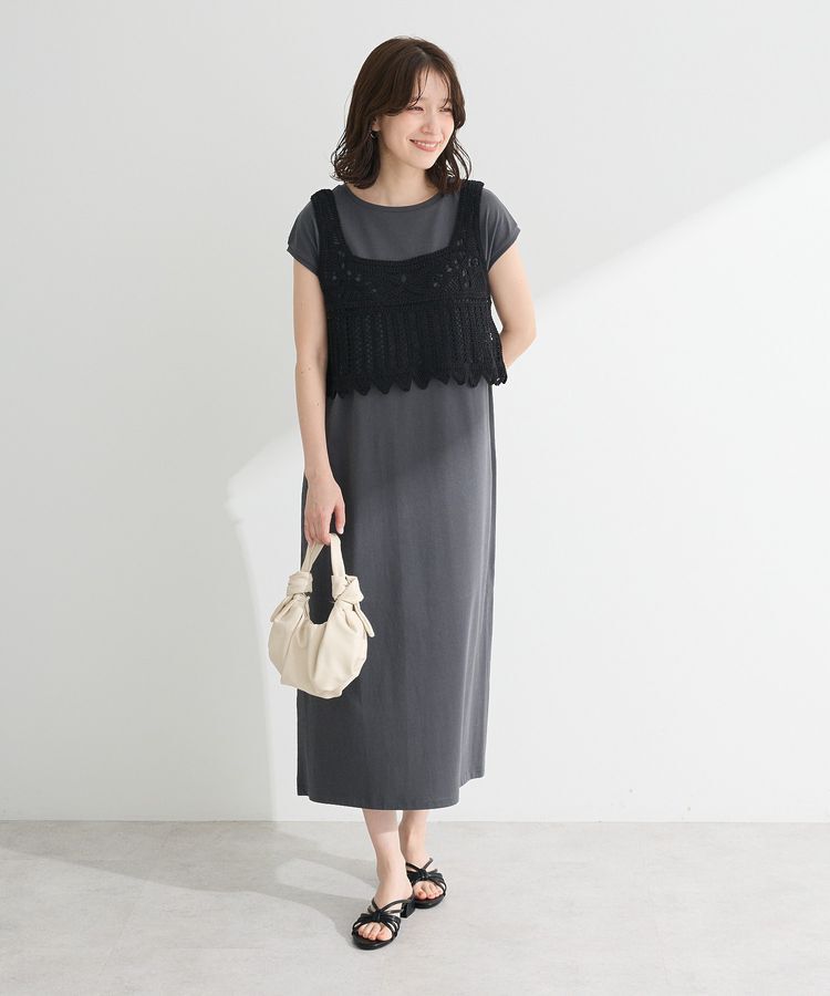 Green Parks「SET2点クロシェベスト＋ワンピース」|ワンピース|Gray
