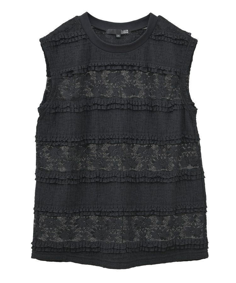 Green Parks「・SUGAR SPOON フリルレースノースリーブ」|Tシャツ・カットソー|