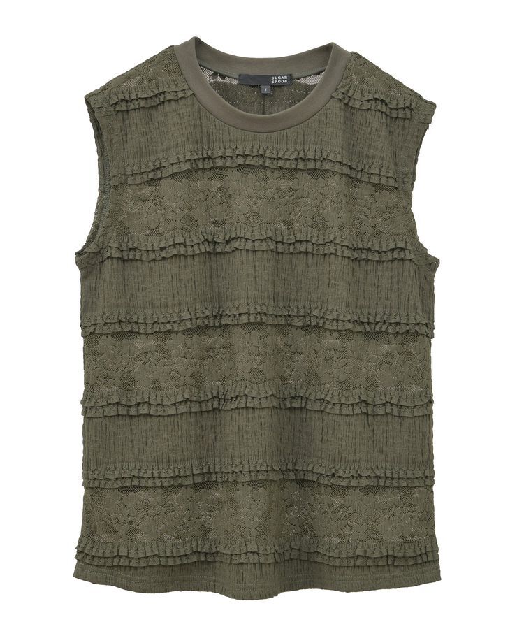 Green Parks「・SUGAR SPOON フリルレースノースリーブ」|Tシャツ・カットソー|