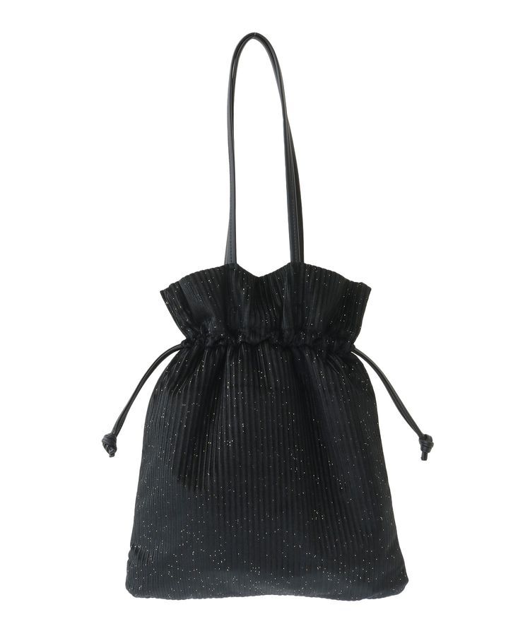 armonia「andmikka.ラメベロアプリーツ巾着バッグ」|トートバッグ|