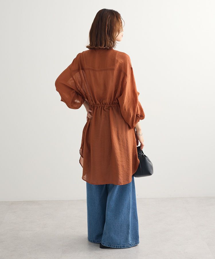 Green Parks「バンドカラー比翼タック袖チュニック」|チュニック|