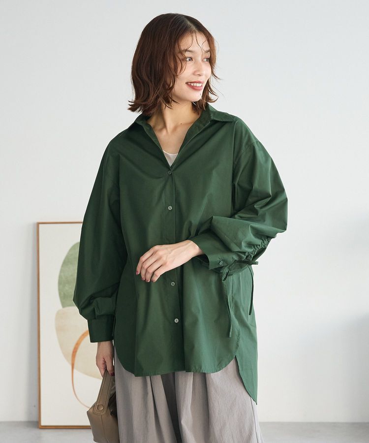 Green Parks「イージーケア袖シャーリングシャツ」|シャツ・ブラウス|