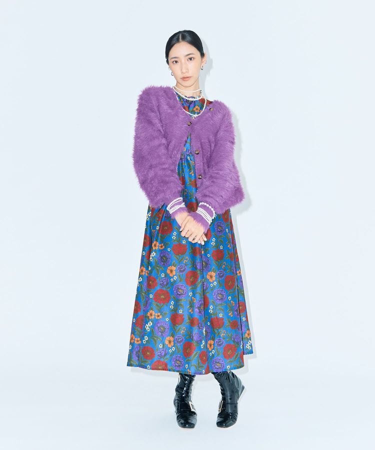 Green Parks「■WITH KURUMI NAKATA フラワープリントワンピース」|ワンピース|Blue