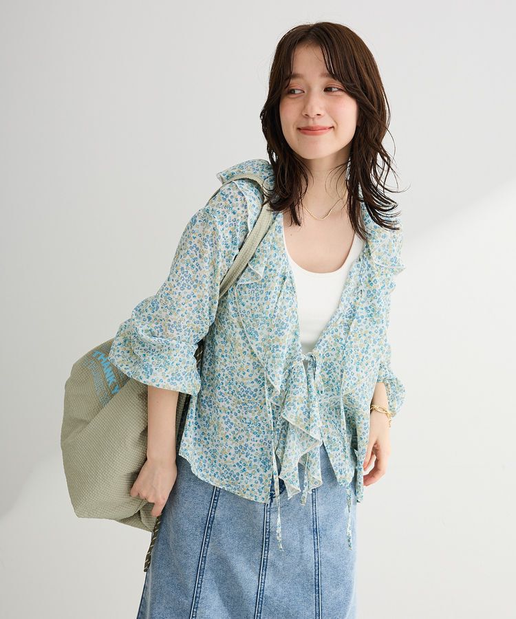 Green Parks「花柄フリルブラウス」|シャツ・ブラウス|