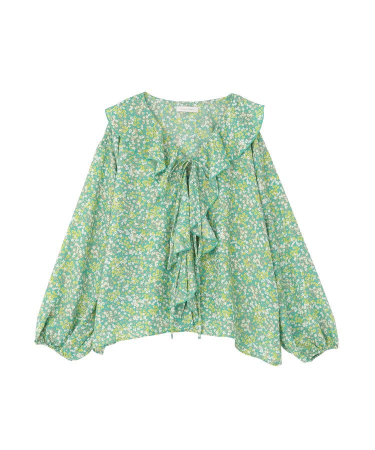 Green Parks「花柄フリルブラウス」|シャツ・ブラウス|