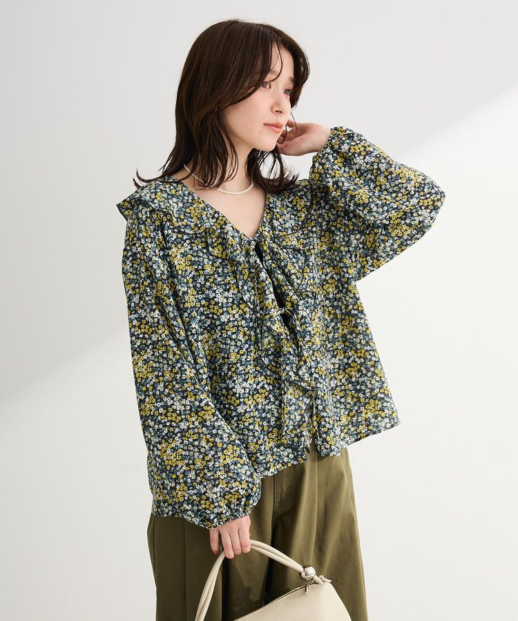 Green Parks「花柄フリルブラウス」|シャツ・ブラウス|