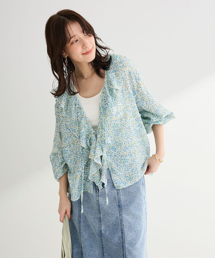 Green Parks「花柄フリルブラウス」|シャツ・ブラウス|Sax