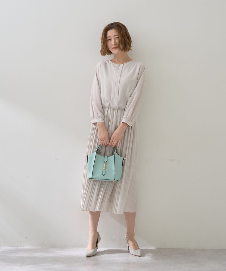 YECCA VECCA「ジョーゼットプリーツワンピース」|ワンピース|