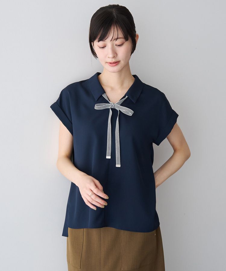 YECCA VECCA「2wayストライプリボンブラウス」|シャツ・ブラウス|