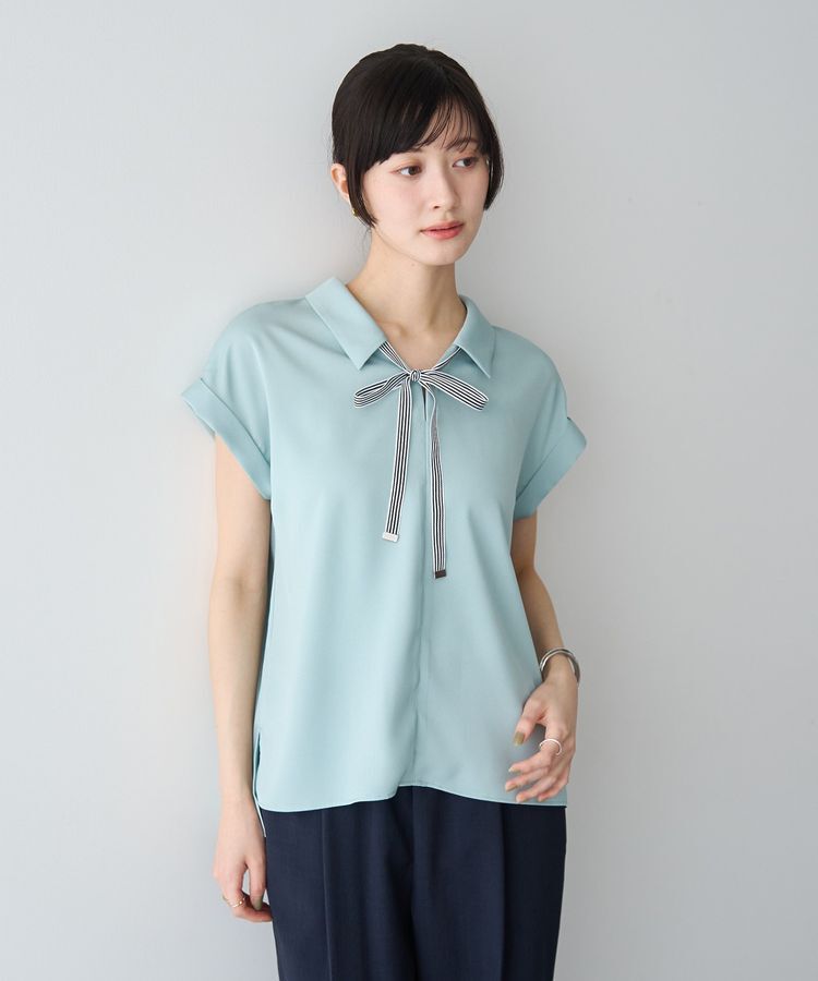 YECCA VECCA「2wayストライプリボンブラウス」|シャツ・ブラウス|