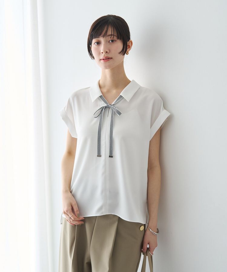 YECCA VECCA「2wayストライプリボンブラウス」|シャツ・ブラウス|