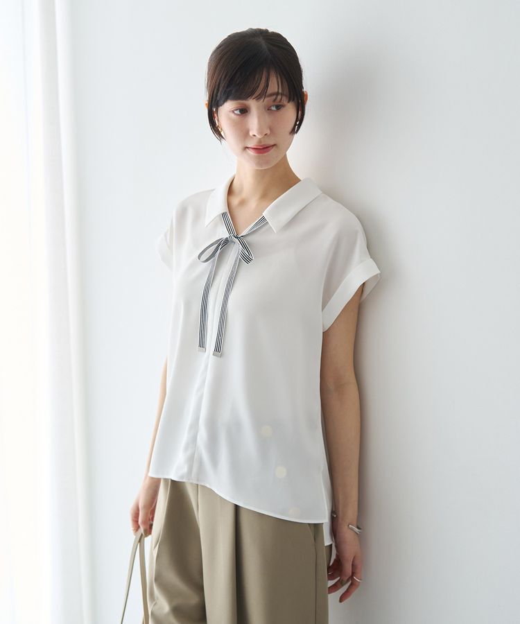 YECCA VECCA「2wayストライプリボンブラウス」|シャツ・ブラウス|