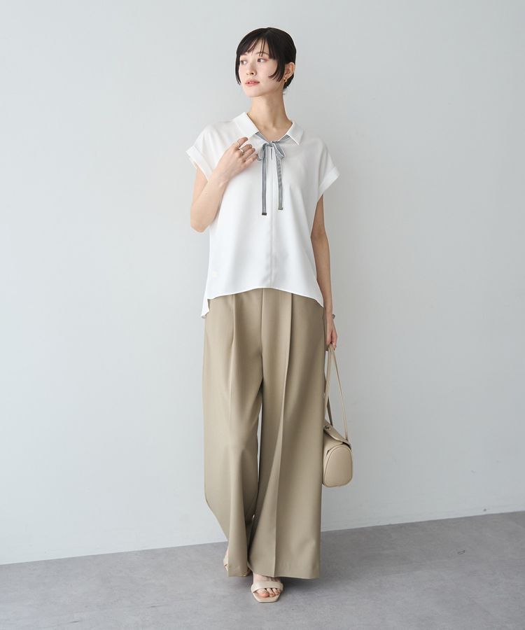 YECCA VECCA「2wayストライプリボンブラウス」|シャツ・ブラウス|