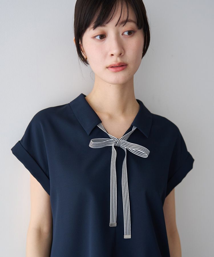 YECCA VECCA「2wayストライプリボンブラウス」|シャツ・ブラウス|