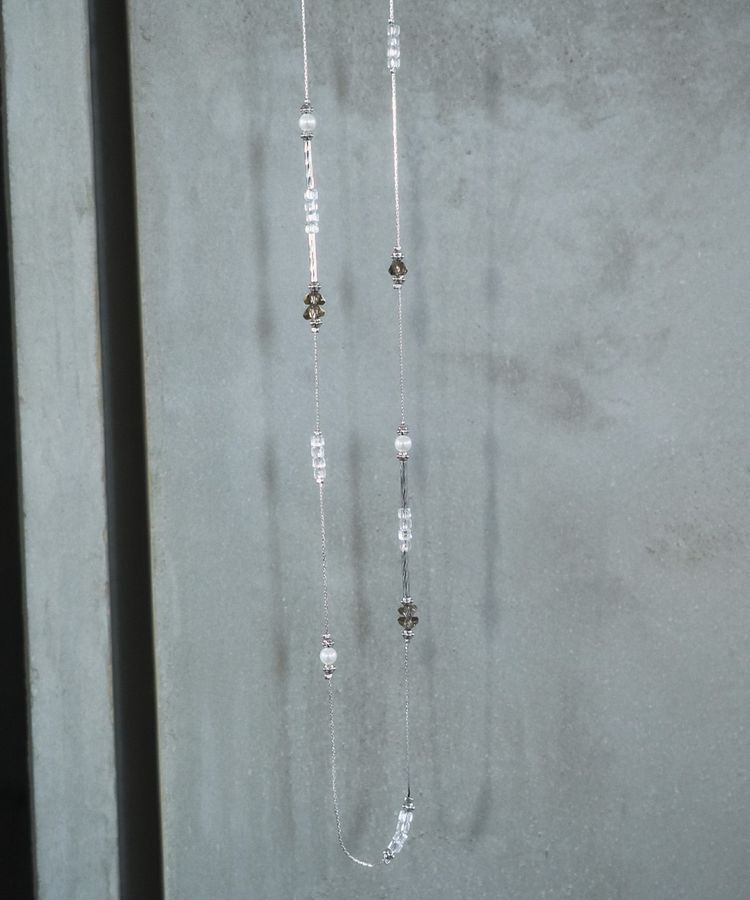 YECCA VECCA「ガラスMIXロングネックレス」|ネックレス|