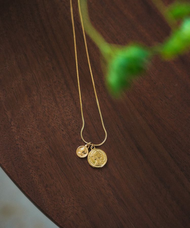 YECCA VECCA「ステンレスコインネックレス」|ネックレス|Gold
