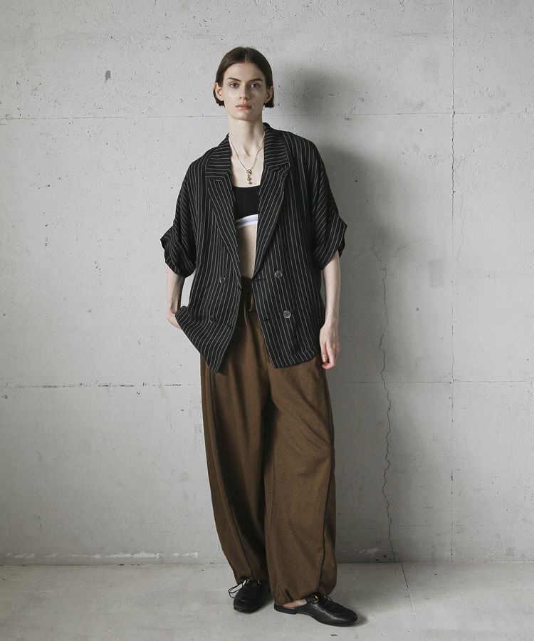 GARAGE OF GOOD CLOTHING「ストライプ半袖ジャケット」|テーラードジャケット|