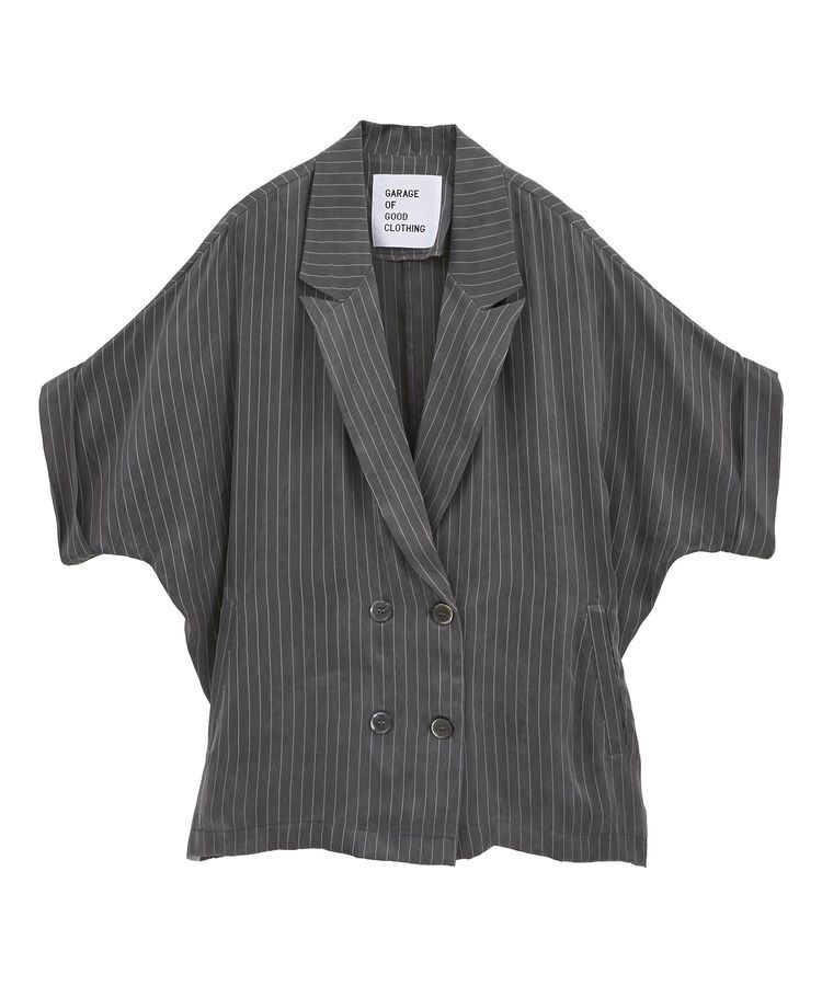 GARAGE OF GOOD CLOTHING「ストライプ半袖ジャケット」|テーラードジャケット|