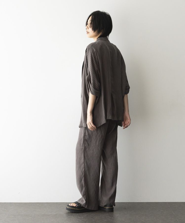 GARAGE OF GOOD CLOTHING「ストライプ半袖ジャケット」|テーラードジャケット|