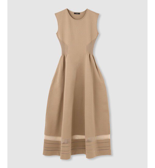 allureville「◇ ウエストマークリブワンピース」|ワンピース|ベージュ