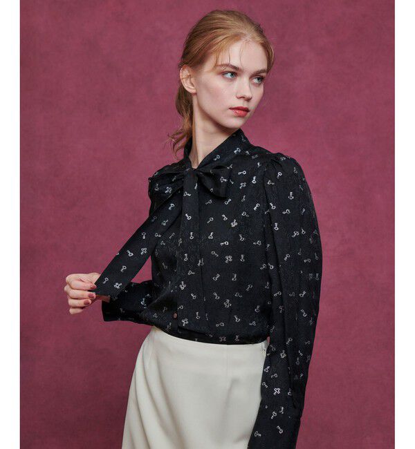 LOULOU WILLOUGHBY「【LOULOU WILLOUGHBY】KEYジャガードボウタイブラウス」|シャツ・ブラウス|