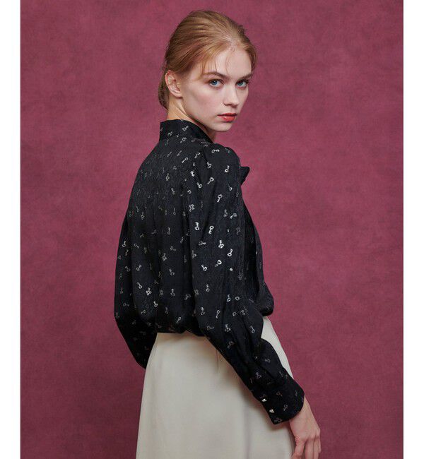 LOULOU WILLOUGHBY「【LOULOU WILLOUGHBY】KEYジャガードボウタイブラウス」|シャツ・ブラウス|