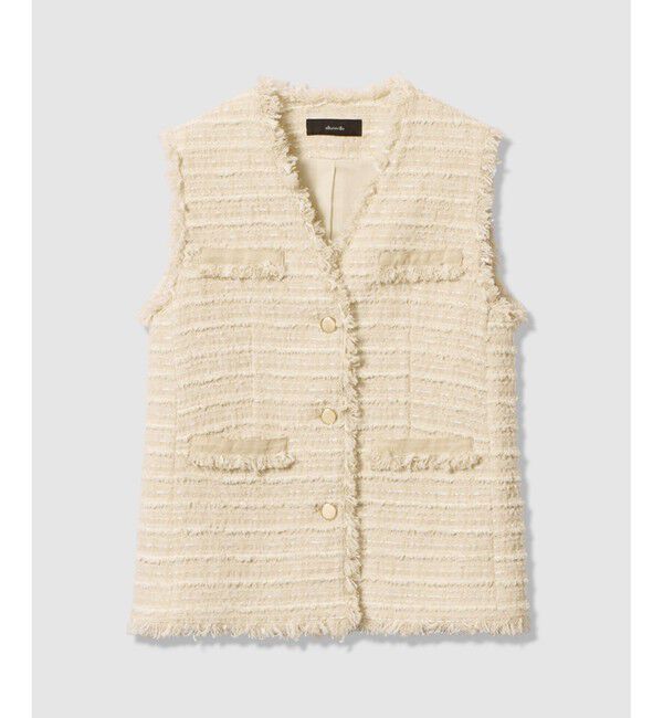 allureville「ジオリカツィードフリンジジレ」|ベスト・ジレ|