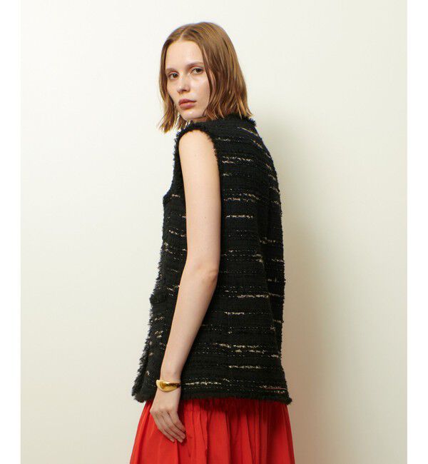 allureville「ジオリカツィードフリンジジレ」|ベスト・ジレ|