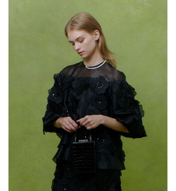 LOULOU WILLOUGHBY「【LOULOU WILLOUGHBY】オーガンフラワーブラウス」|シャツ・ブラウス|