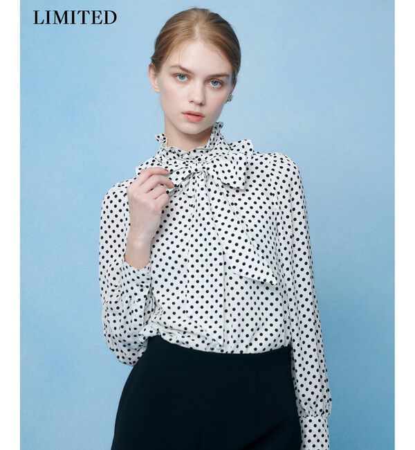 LOULOU WILLOUGHBY「◇【LOULOU WILLOUGHBY】デシンドットフリルボウタイブラウス」|シャツ・ブラウス|