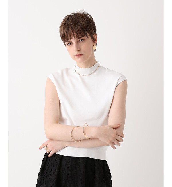 allureville「ソウバリモックネックフレンチスリーブプルオーバー」|ニット・セーター|