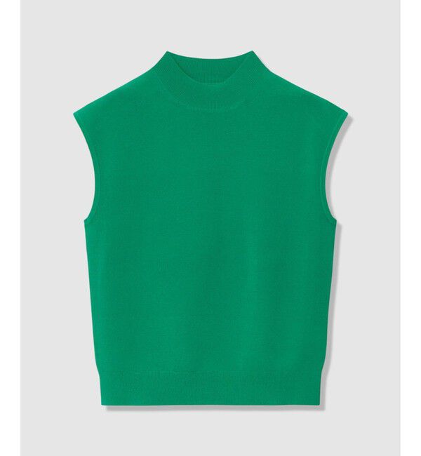 allureville「ソウバリモックネックフレンチスリーブプルオーバー」|ニット・セーター|グリーン