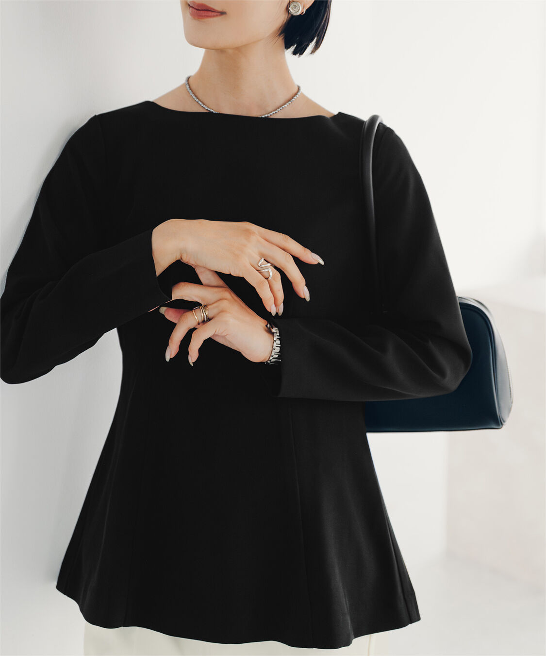 ur's「【小林有里さんコラボアイテム】ボートネックペプラムブラウス」|シャツ・ブラウス|