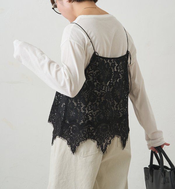  「フラワーモチーフレースキャミ」|キャミソール|