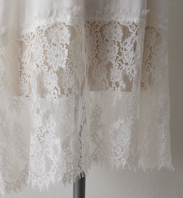  「レースヘムノースリーブカットソー」|キャミソール|